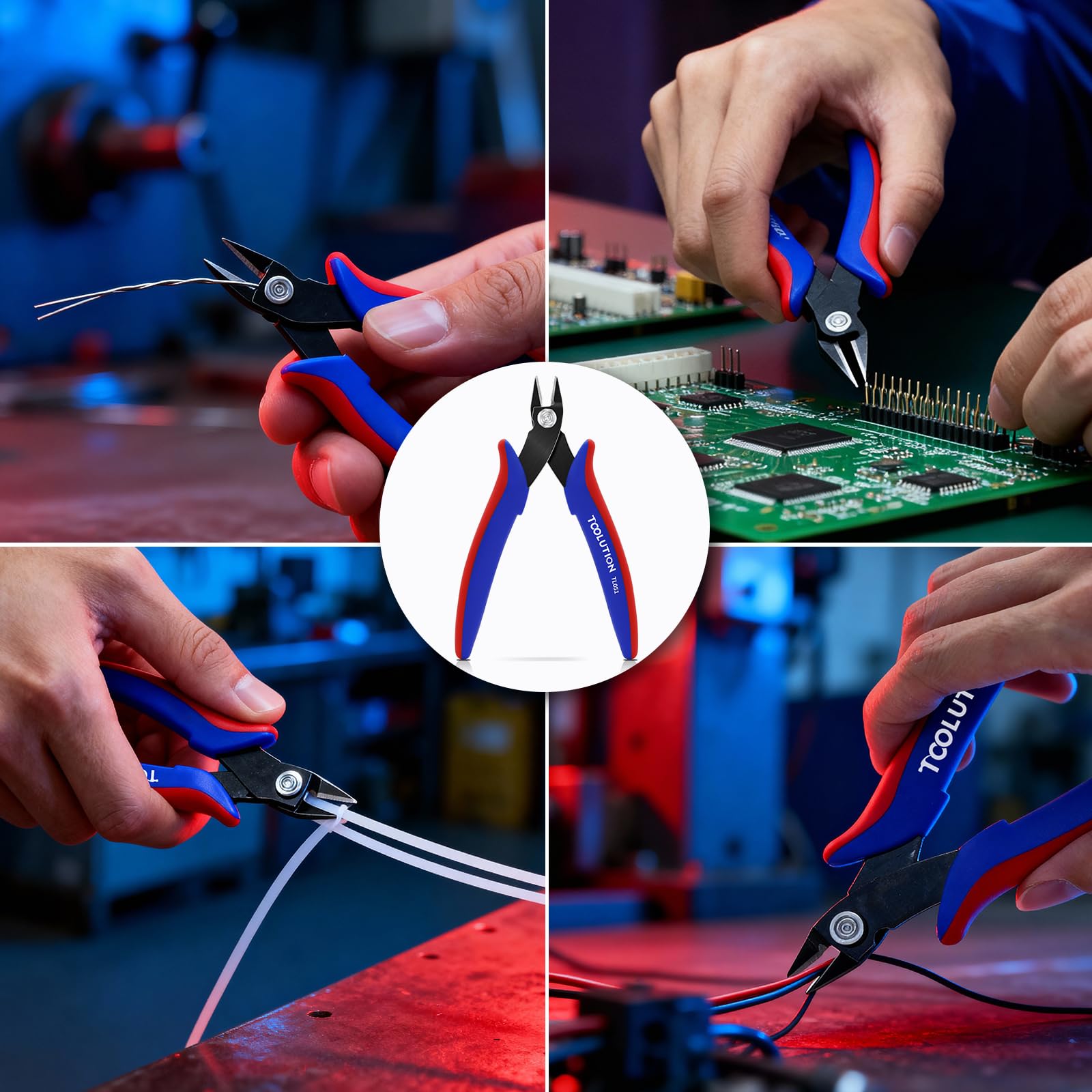 Set da 10 pezzi di tronchesini, tronchesini di precisione e tronchesini a taglio flush in confezione multipla per hobbistica, elettronica e modellismo Affettatrice a filo