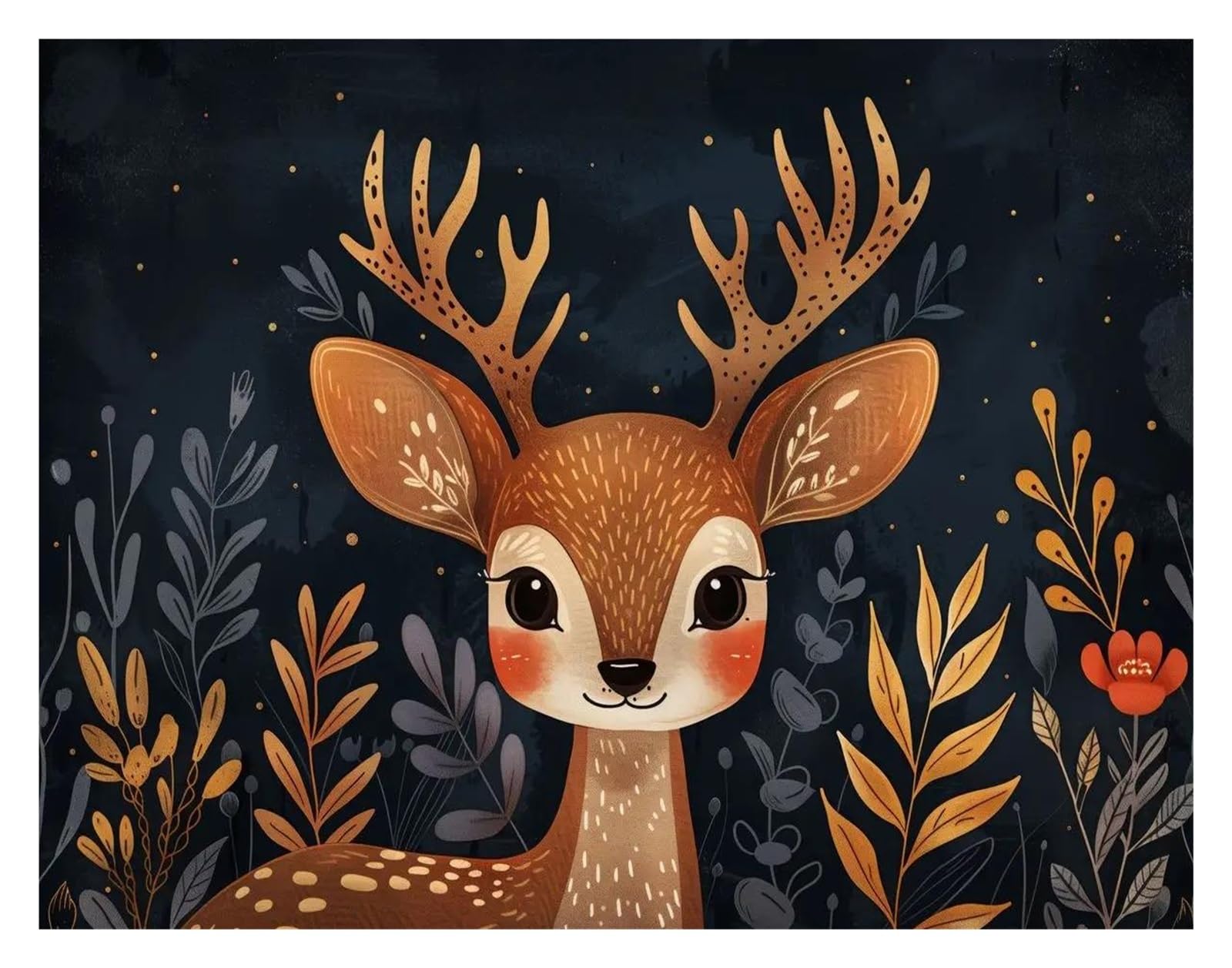 Cuadro sobre lienzo de animales en acuarela para decorar la habitación de los niños