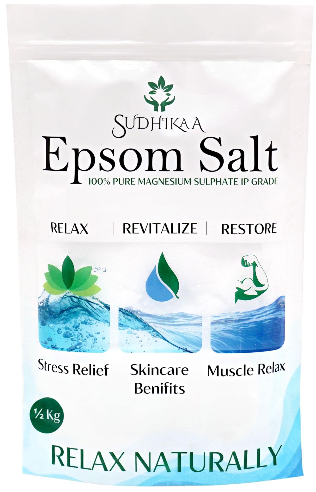 Sudhikaa Epsom Salt Crystal 100% pure Magnesium Sulphate (IP) | For Bath, Muscle Relief, Relieves Aches & Pain - 500 Grams-picture-25