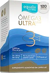 EQUALIV - Ômega 3 Ultra Caps - Suplemento Alimentar Concentrado à Base de Óleo de Peixe - Rico em Vitamina E - Sem Glúten - 120 Cápsulas em Gel, 1000mg