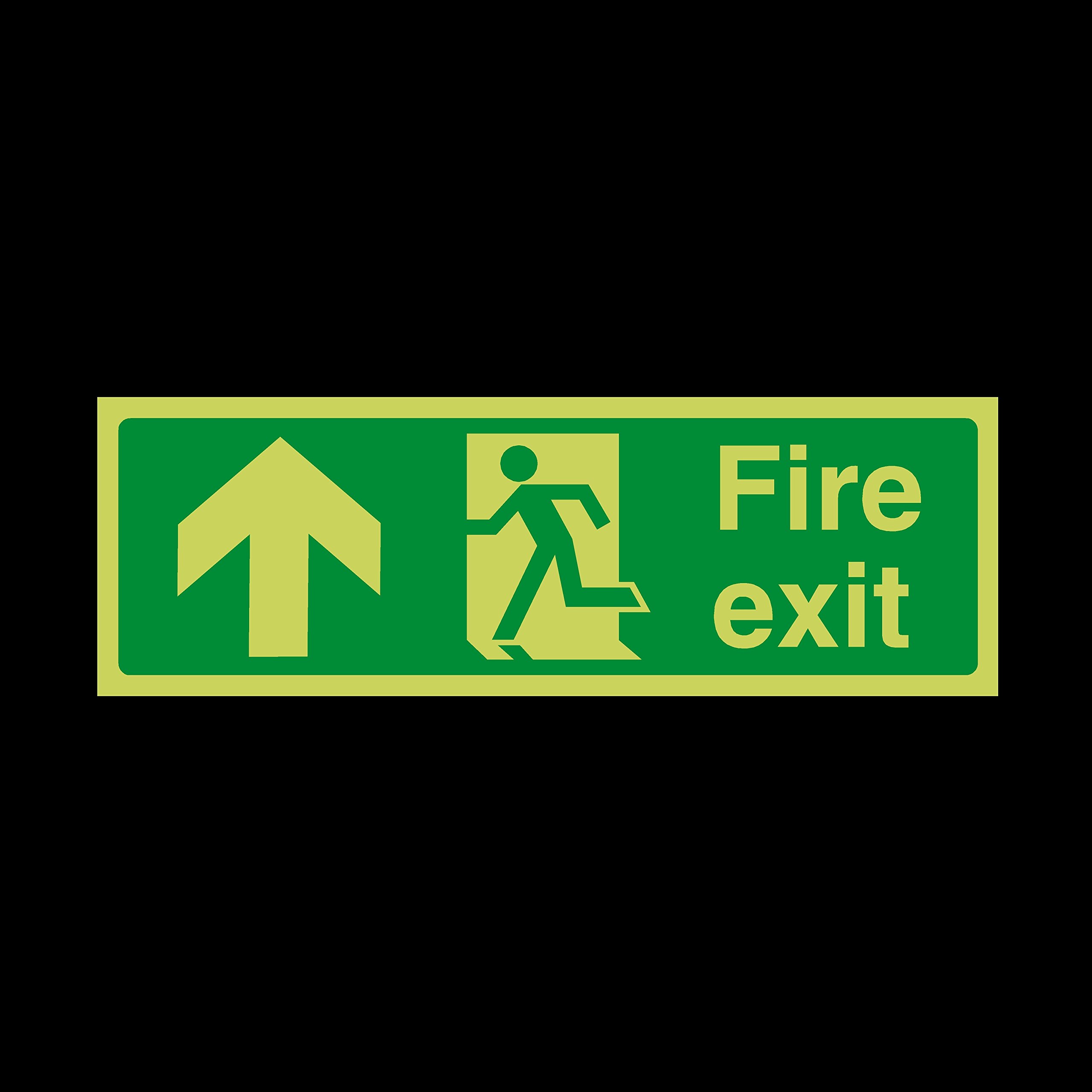 Ussp&S Green Fire Exit Arrow Up Photoluminescent Plastic Sign - Emergency/Fire Exit/Extinguisher (Ee10)