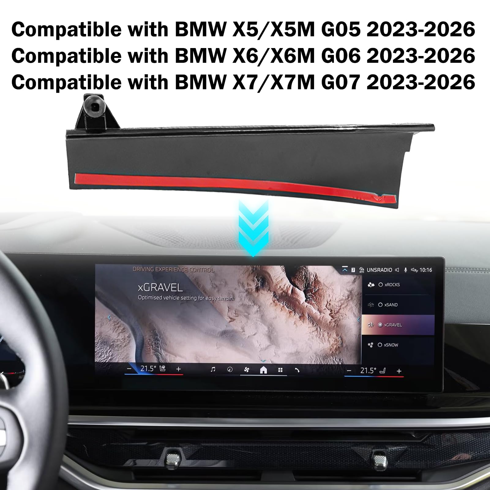 TTCR-II 14,9" Compatibile con Supporto Cellulare BMW X5 G05/X6 G06/X7 G07 | 2023-2026 X5 G05 Supporto Telefono Ruotabile a 360°, X6 G06 Porta Cellulare con Schermo di Navigazione X7 G07 Accessori
