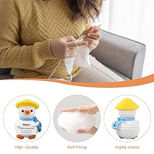 FilmHOO Birthday Gifts for Mom Christmas Stocking Stuffers I Duck Love You Mom Handmade Crochet Funny Cool Cute Small Duck