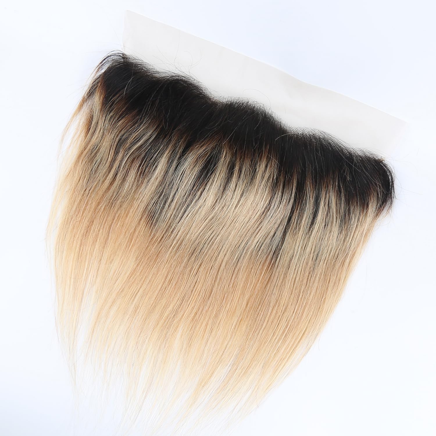 13x4 HD Lace Frontal Closure Ombre Blonde Straight Ear to Ear Frontal Human Hair Virgin Hair Swiss Lace Closure 1B/27 14 Inch - Image 3