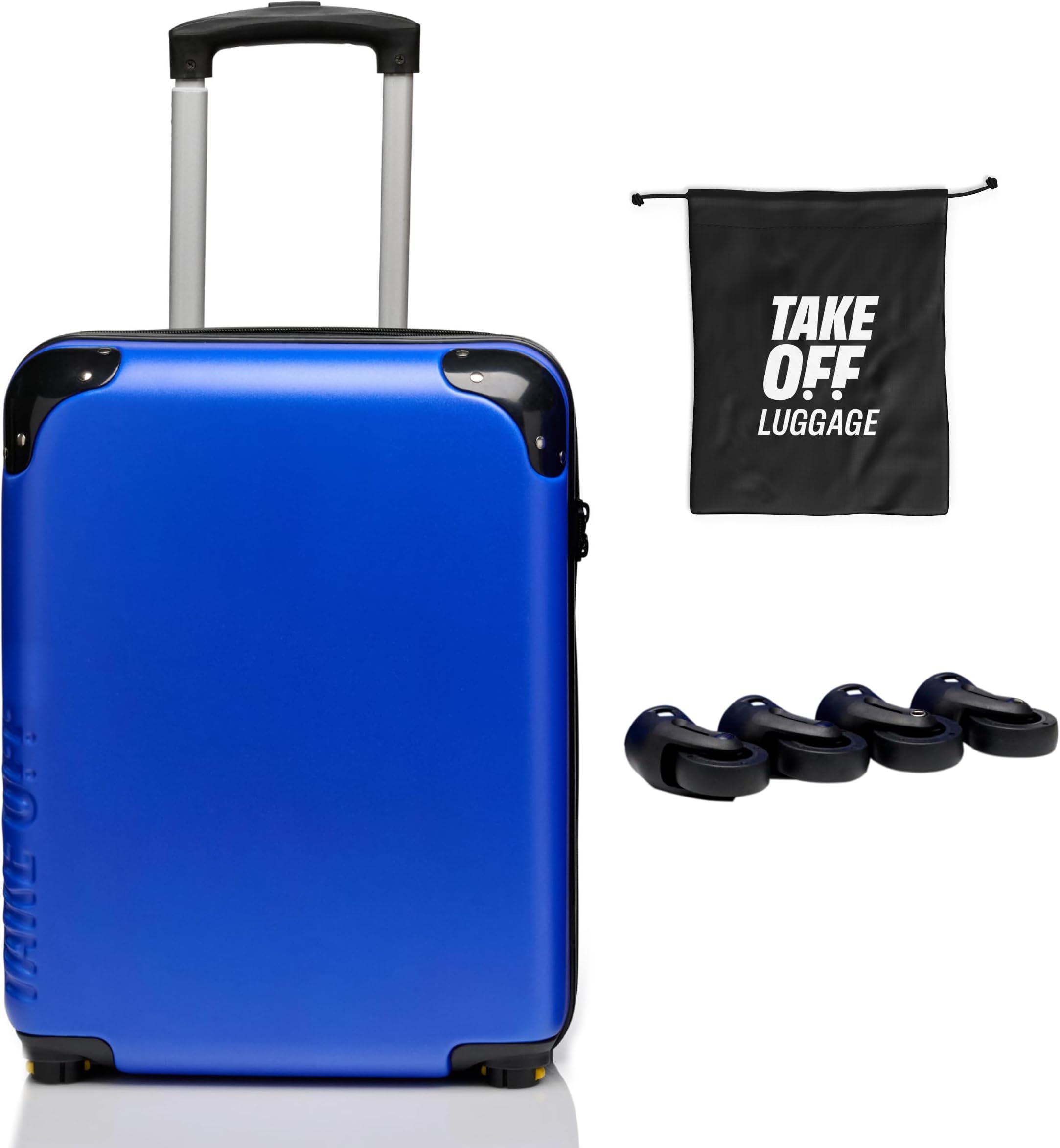 Take OFF LuggagePersonal Item Rolling Suitcase 2.0, TSA Approved, Small Carry On, Under the Seat, Hard Case with Removable Wheels, Light Weight Bag, Airplane Travel Essential Accessories, 18x14x8