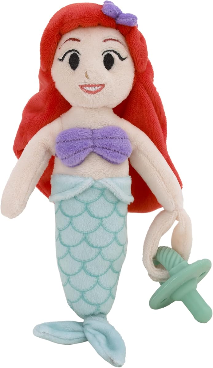 Disney Ariel Red, Lavender, and Aqua Super Soft Plush Pacifier Buddy