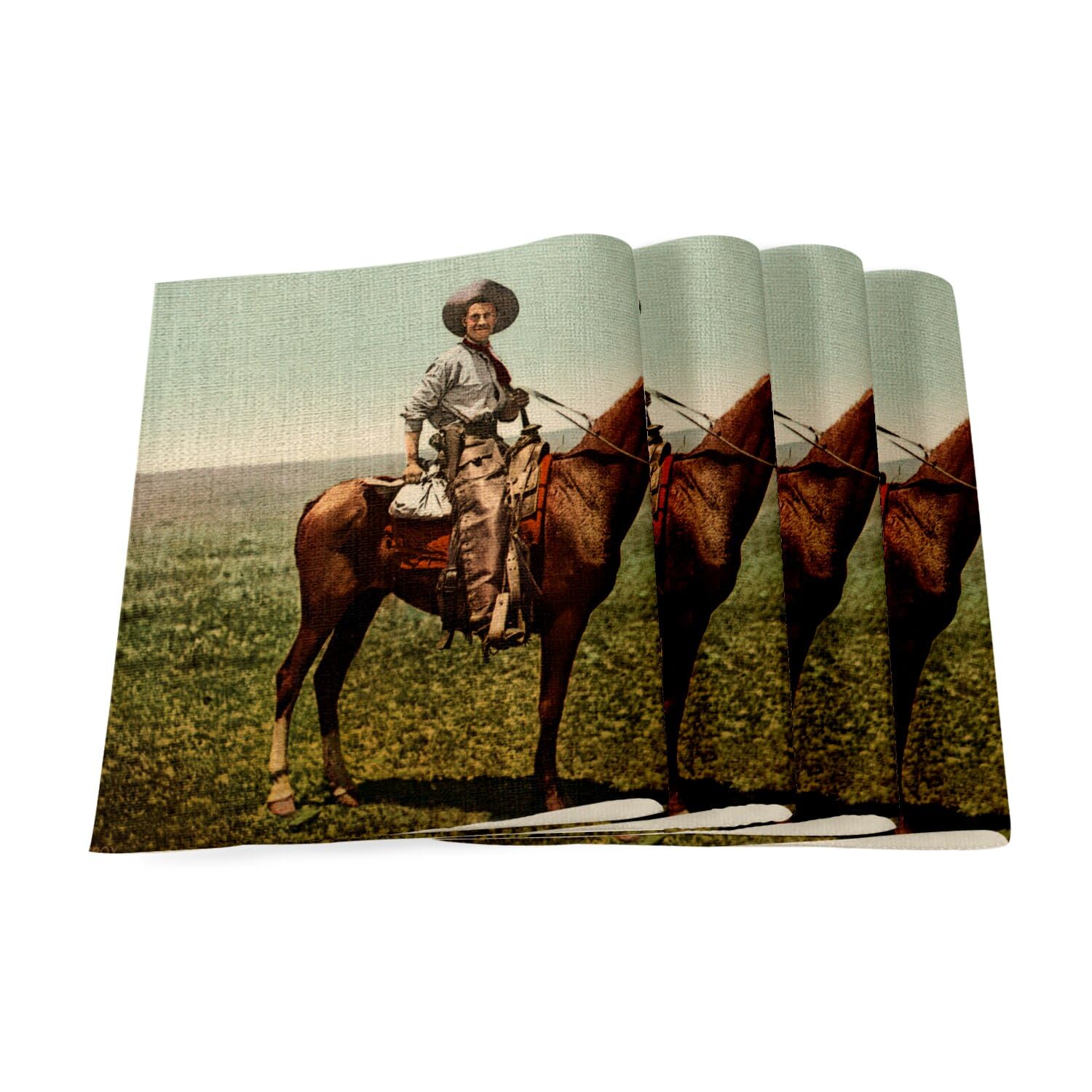 Sets de table en lin lavables pour protéger la table des taches avec style western
