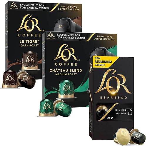 LOR Cápsulas de café y expreso 30 unidades 2 tamaños cápsulas de café de aluminio de una sola taza compatibles con el sistema LOR Barista
