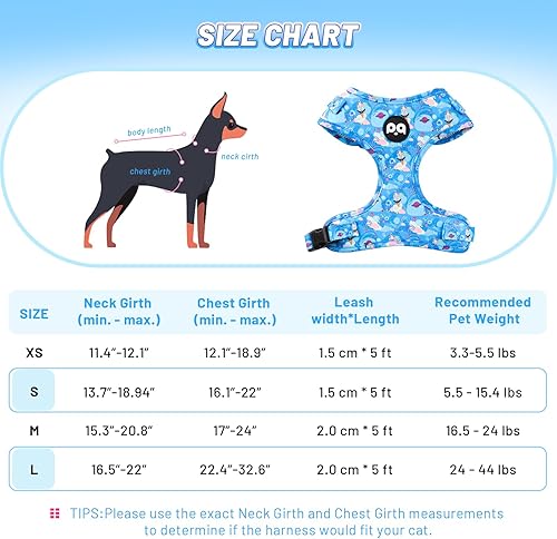 Miniatura 2 de QQPETS Arnés para perro con correa y soporte para bolsa de excrementos, juego de 4 piezas, ajustable sin tirones, chaleco acolchado de malla suave