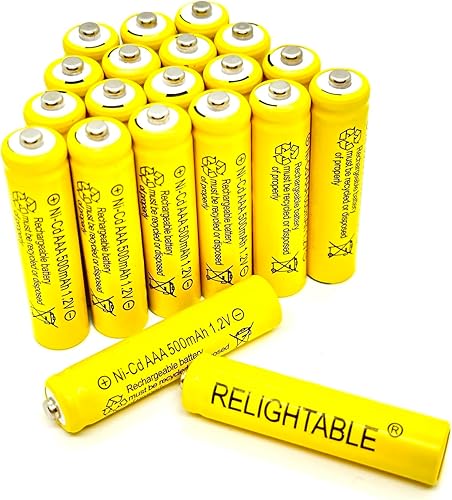 RELIGHTABLE 500mAh AAA NiCd 1.2v baterías recargables jardín solar Ni-Cd luz LED E (20)