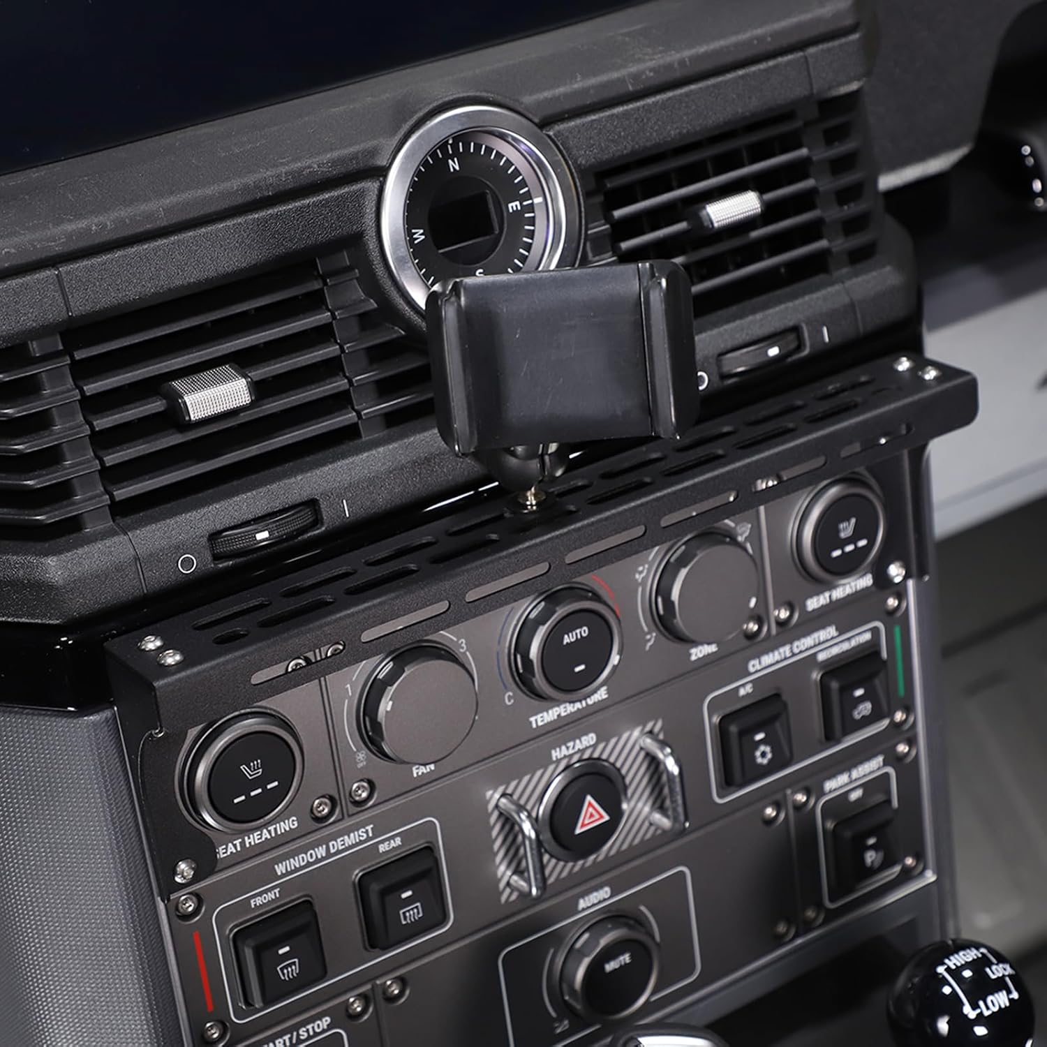 Car Central Control Multi-Function Navigation Bracket Compatible with Ineos Grenadier 2020-2024 Dash Panel Air Vent Track Cell Phone Holder Alloy Accessories (Style A)