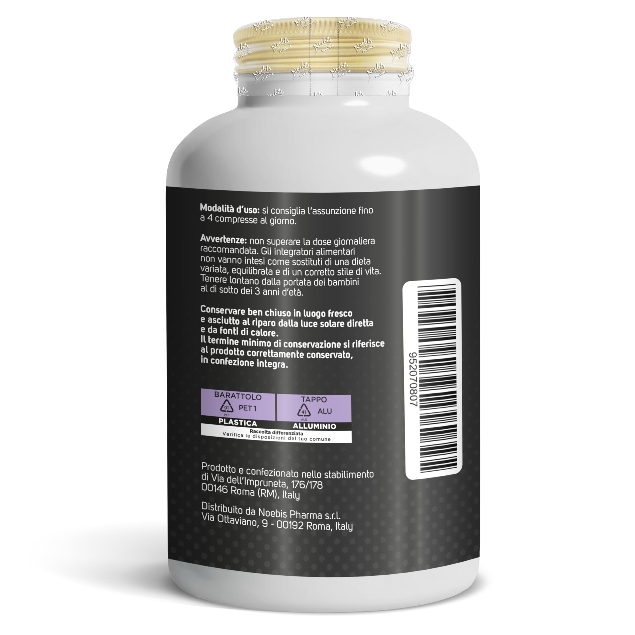 Acetil L-Carnitina Noebis Pharma - 1000 mg per Dose Giornaliera - 450 Compresse - Energia e Vitalità - Maxi Formato