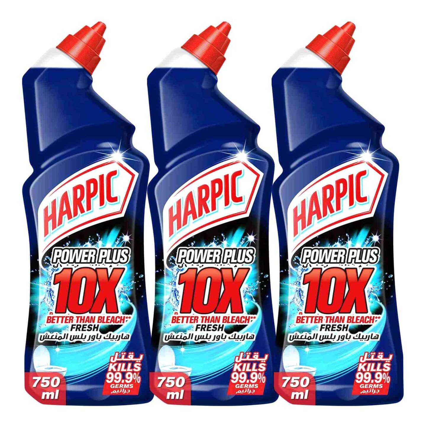 Plus 10X Fresh Toilet Cleaner, 750ml, Kills 99.9% Germs, Better Than Bleach