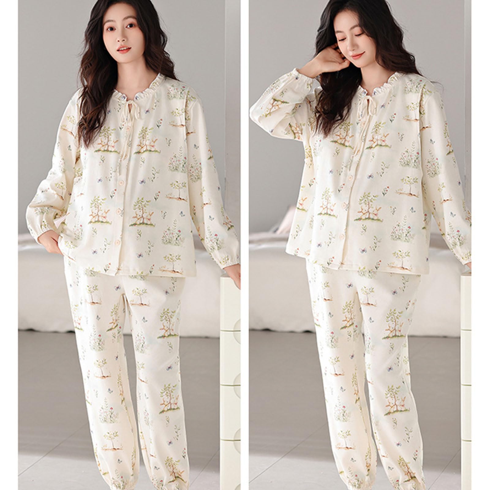 Comodo cotone gravidanza pigiama set manica lunga loungewear per autunno inverno notte maternità casa usura confortevole pigiameria