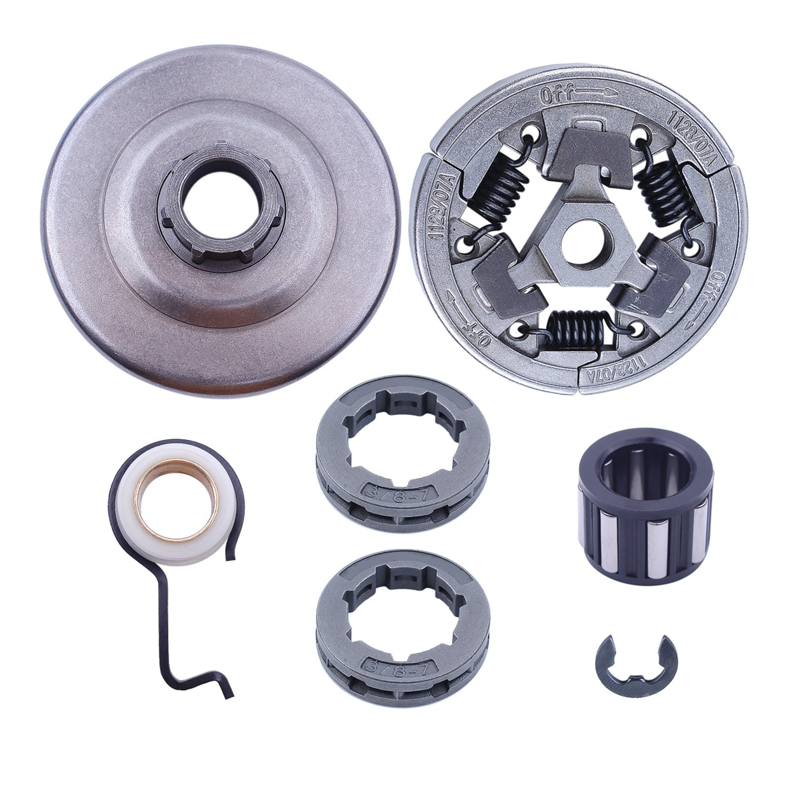 Piñón de tambor de embrague de 7 Uds. for Stihl MS361 MS440 MS461 MS460, piezas de repuesto con piñón de llanta de 3/8 Quot for motosierra 1128 007 1000