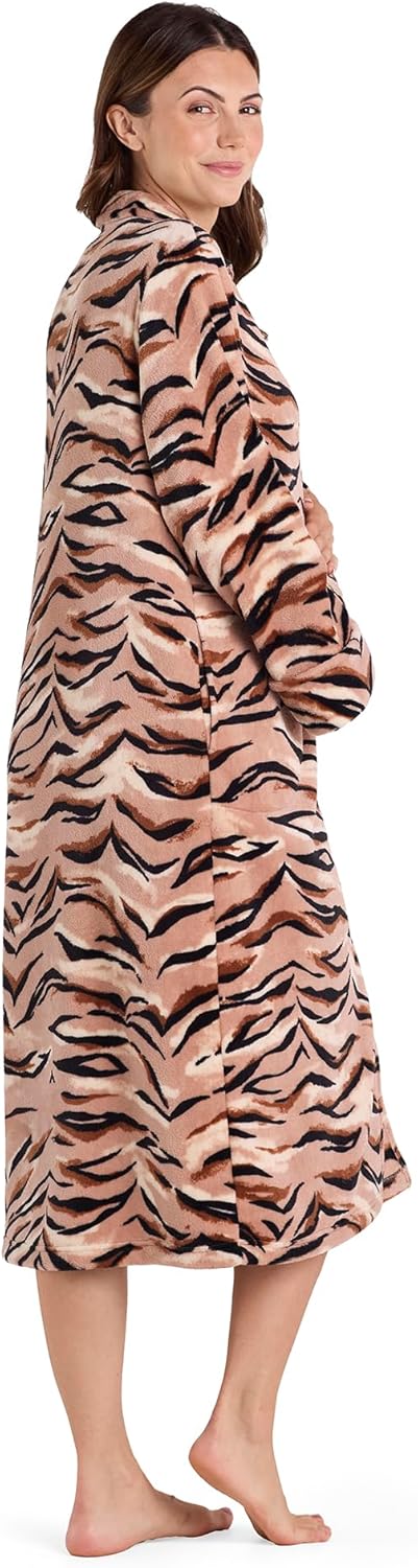 Miss Elaine Women's Robe Long, Plush Ultra Soft Fleece, Zipper Robe with Long Sleeves and Two Side Pockets - Image 6