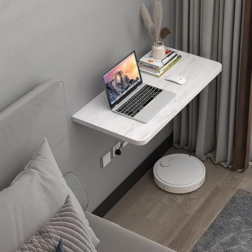 Miniatura 7 de Mesa de hojas abatibles montada en la pared, mesa desplegable resistente, escritorio plegable para computadora, banco de trabajo plegable para