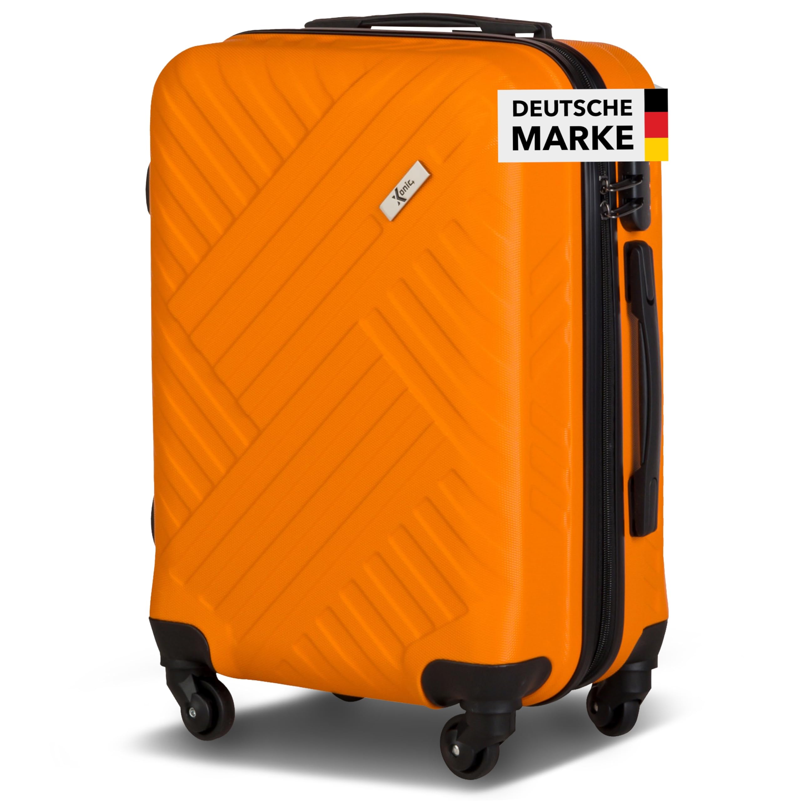 Xonic Design Reisekoffer mit Rollen– ABS Hartschalenkoffer mit 360° Leichtlauf-Rollen – hochwertige Koffer Trolleys Zahlenschloss in M, L, XL oder Set –Handgepäck Koffer, Suitcase