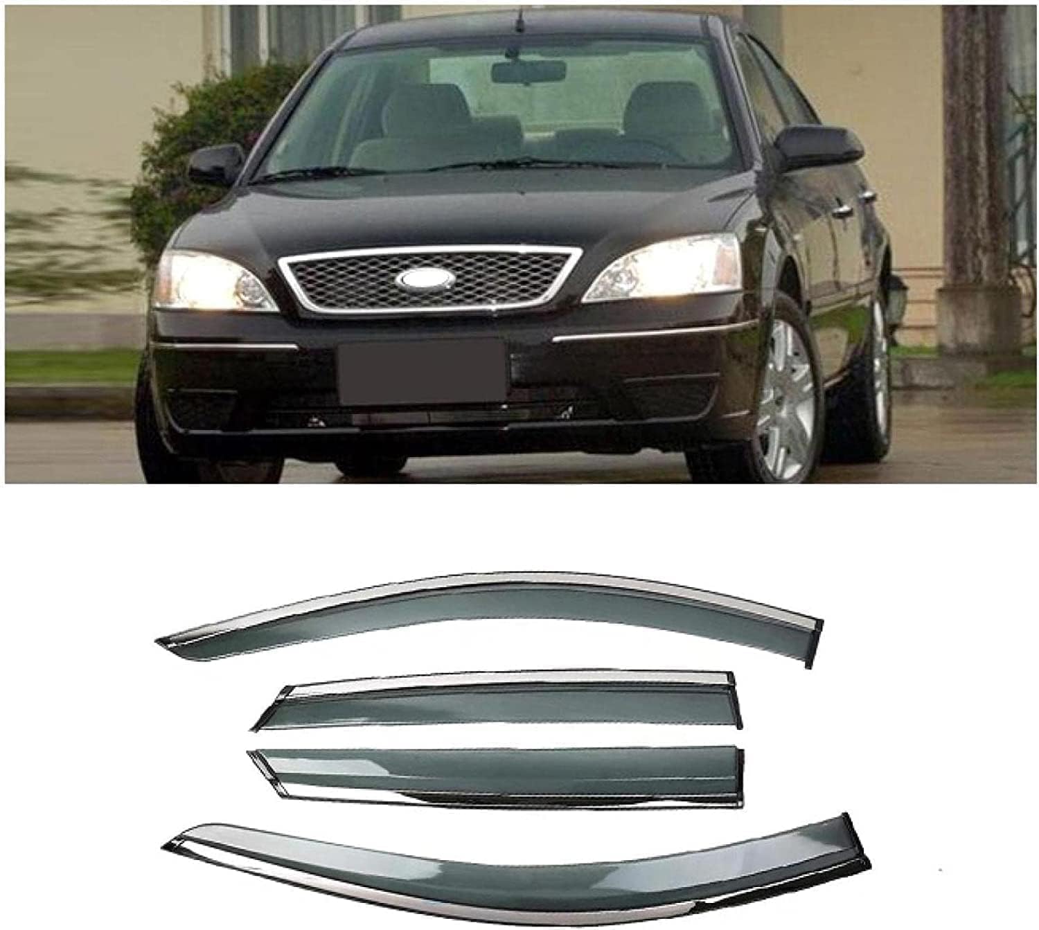 PANXUC Car Wind Deflectors for Ford Mondeo 2004-2005, Side Window Wind Rain Deflector Window Visor Sun Rain Guard Smoke Guards