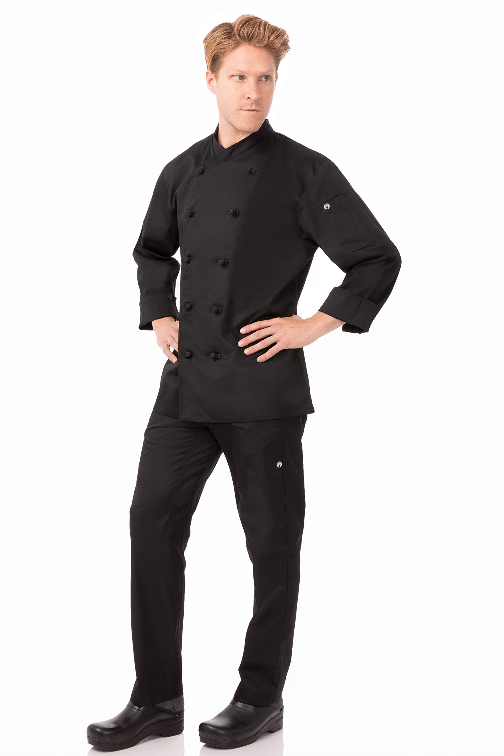 Chef obras b653-xxl Montpellier Unisex chaqueta de cocinero, 2 x -Large, Negro