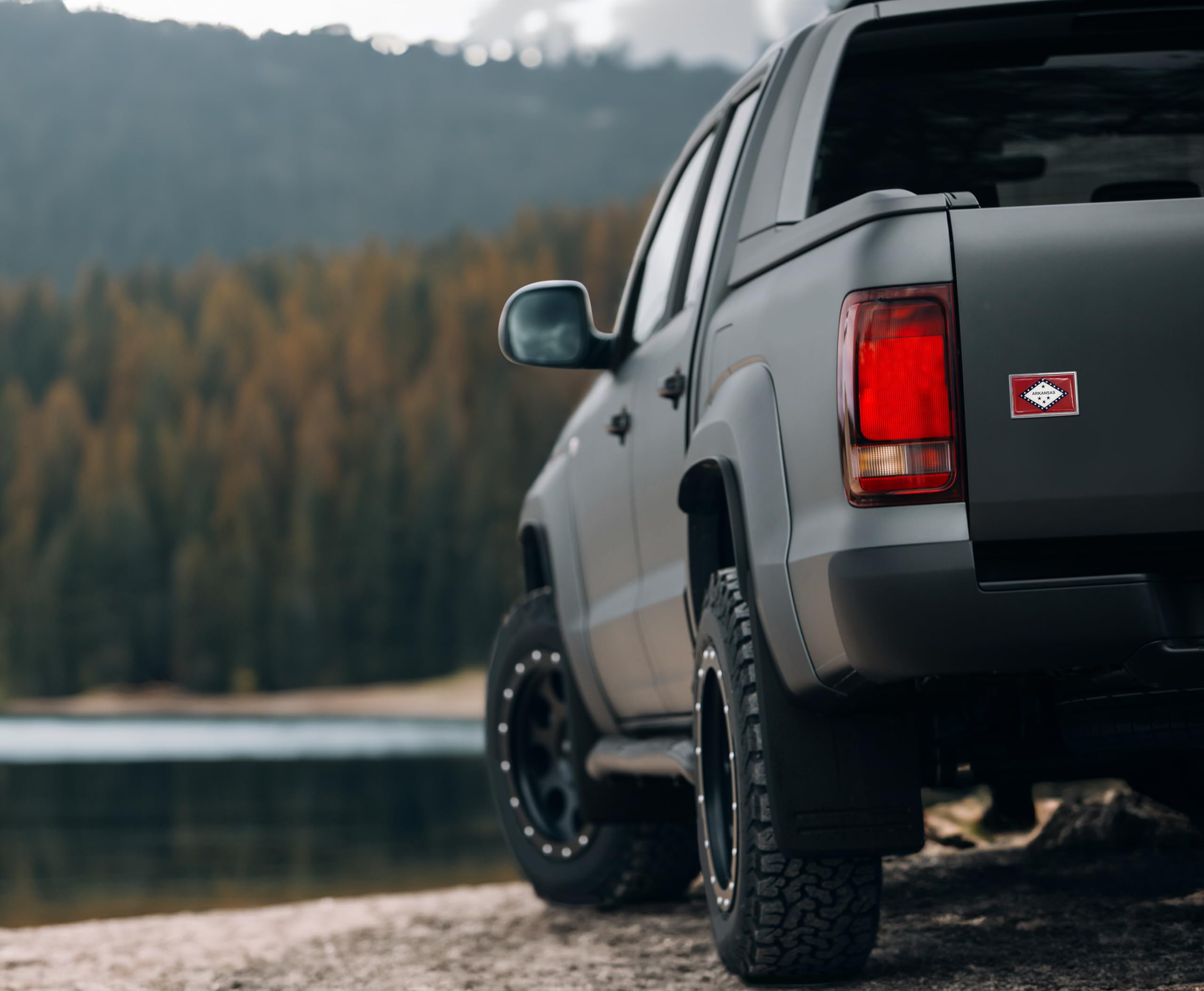 Elektroplate Premium Arkansas AR State Flag All Metal Chrome Emblem for Cars, Trucks, and All Auto | Universal Fit at 2.5