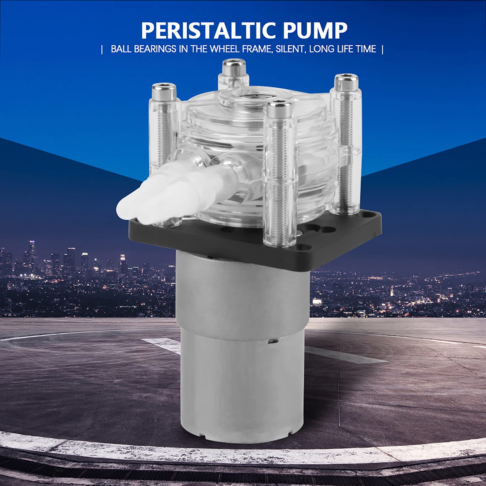 Schlauchpumpe mit niedrigem Durchfluss, 12 V DC DIY-Peristaltik-Flüssigkeitspumpe für Aquarium Lab Analytica, Selbstansaugende Peristaltikpumpe mit starker Saugkraft DIY kleine Peristaltikpumpe