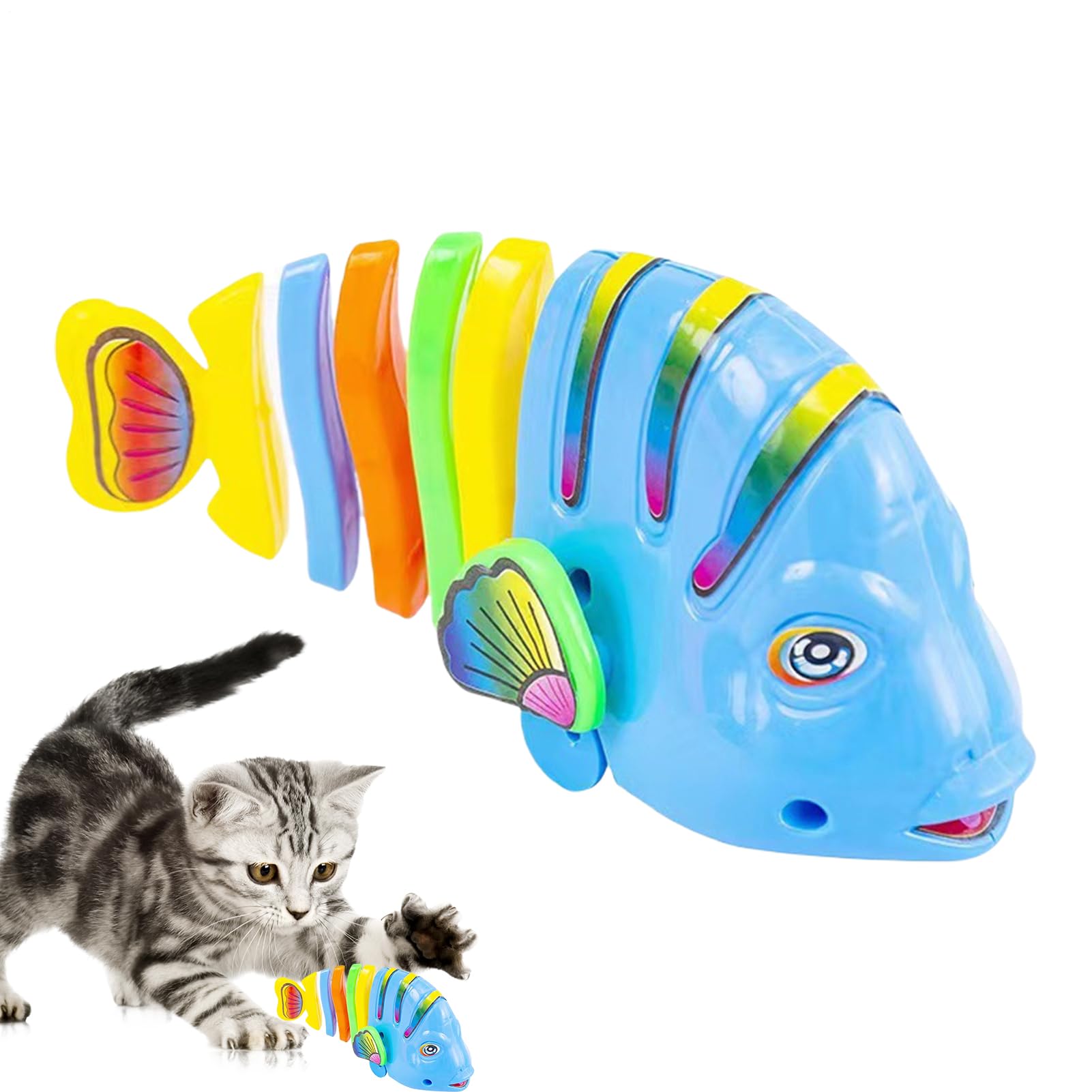 Juguetes acuáticos para Peces con Mecanismo de relojería | Juguetes para Peces con Cuerda para Mascotas | Juguetes de baño con Forma de de Cuerda,Wiggle Bathroom Play Juego Interactivo