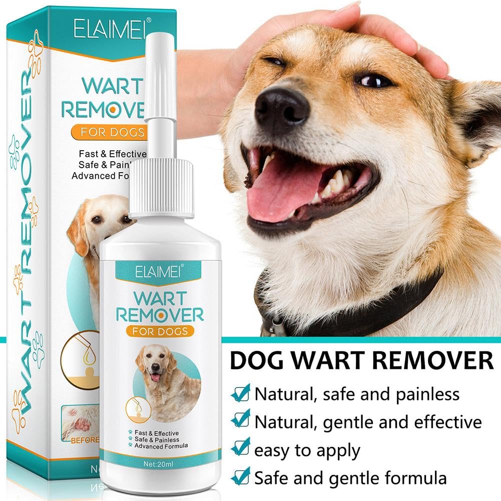 Lot de 3 éliminateurs de verrues pour chien – Éliminateur de verrues pour chien pour tous les types de chiens et chiens de petite, moyenne et grande taille, chaque flacon de 20 ml, éliminateur de