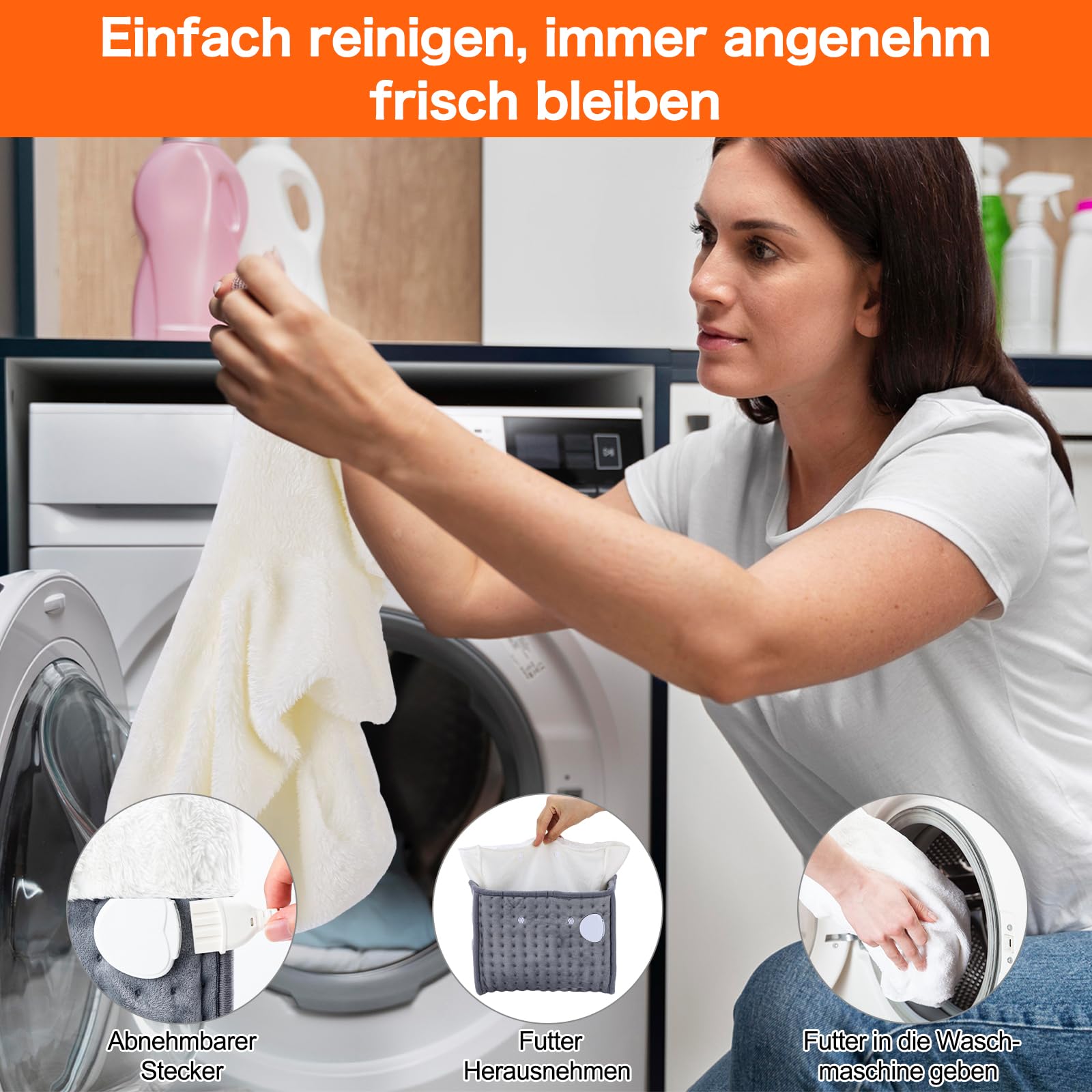 Biutee Fußwärmer Elektrisch, 10 Temperaturstufen | 3 Timer, Kuschelige Wärme für Kalte Füße, Fusswärmer Schnelle Erwärmun 30-60℃, Fußheizung für Weihnachten, Maschinenwaschbar, bis Schuhgröße 46, Grau