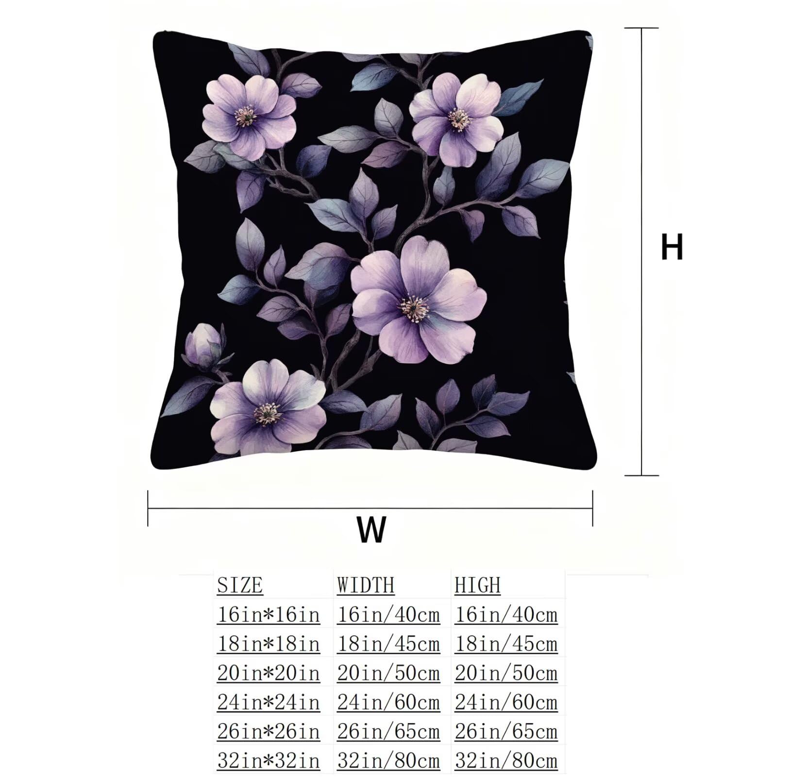 Violet Housse Coussin 60x60 Fleur Taie Oreiller 60x60 Lot de 4 Super Doux Protege Oreiller 60 x 60 Decoration Automne Taie D'oreiller Carrées Coussin Canape, pour Maison Chambre Canapé Chaise E - 377