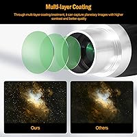 Vista 10 de Astromania Barlow Lens 5 x 1.25 pulgadas - TeleXtender de metal multicapa de 4 elementos para telescopio - Accesorios de telescopio de diseño