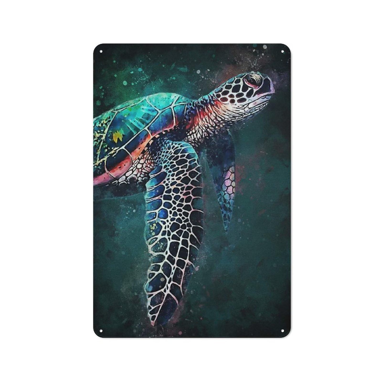 Junmoney Style-11 Nostalgic Black Turtle Decorative Tin Sign 30X20cm, Vintage Wall Decor For Lounge, Study, Pub Or Wall Gallery