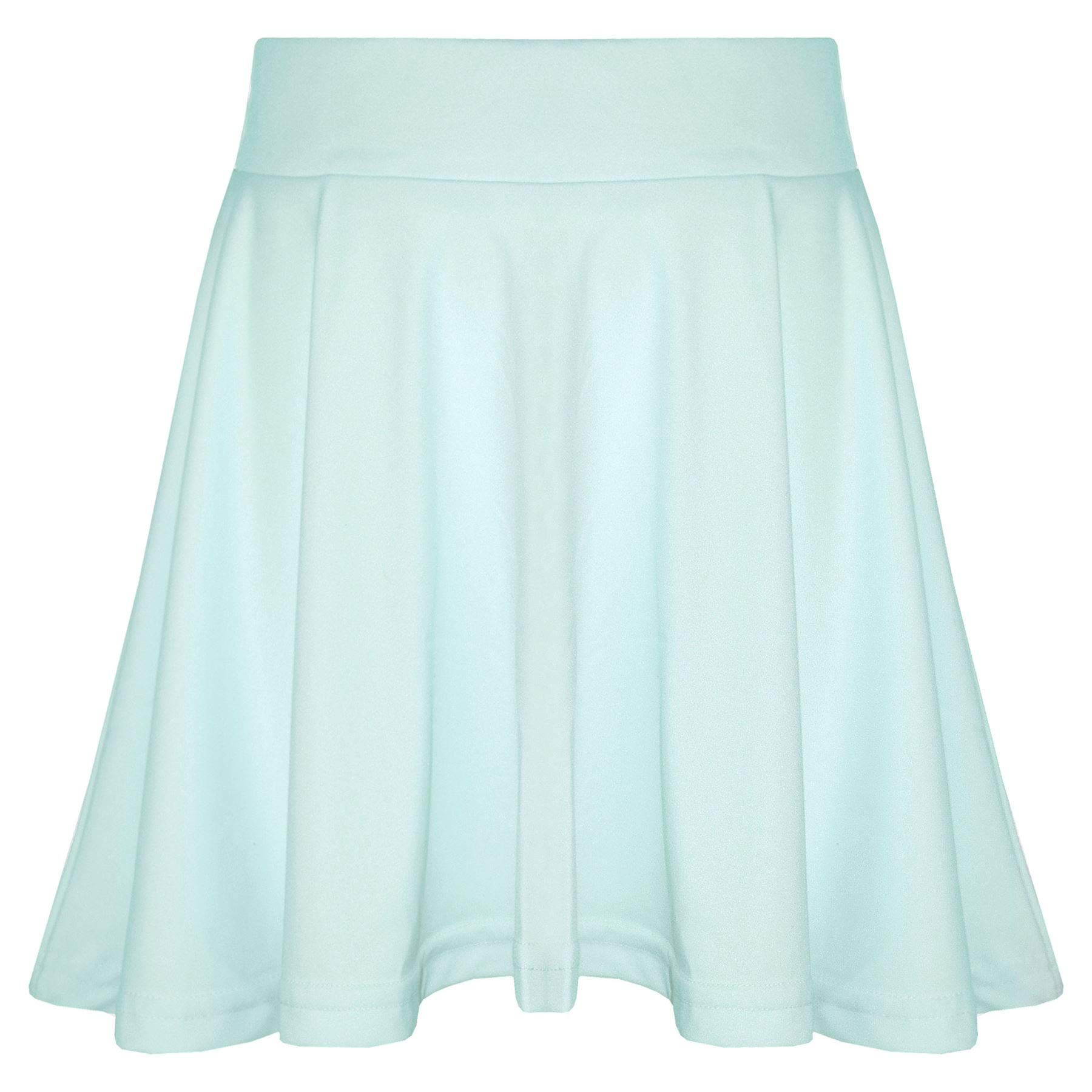 A2Z 4 Kids Girls Plain Skater Skirt Camouflage for School Trendy Soft Feel - Plain Skater Skirt Aqua 13