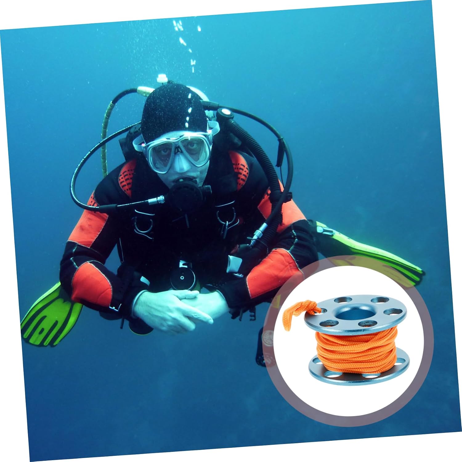 YARNOW Finger Spool Diving Reel Luminous Radiator Pendant Diving Spool Accessory for Scuba Portable and Stylish