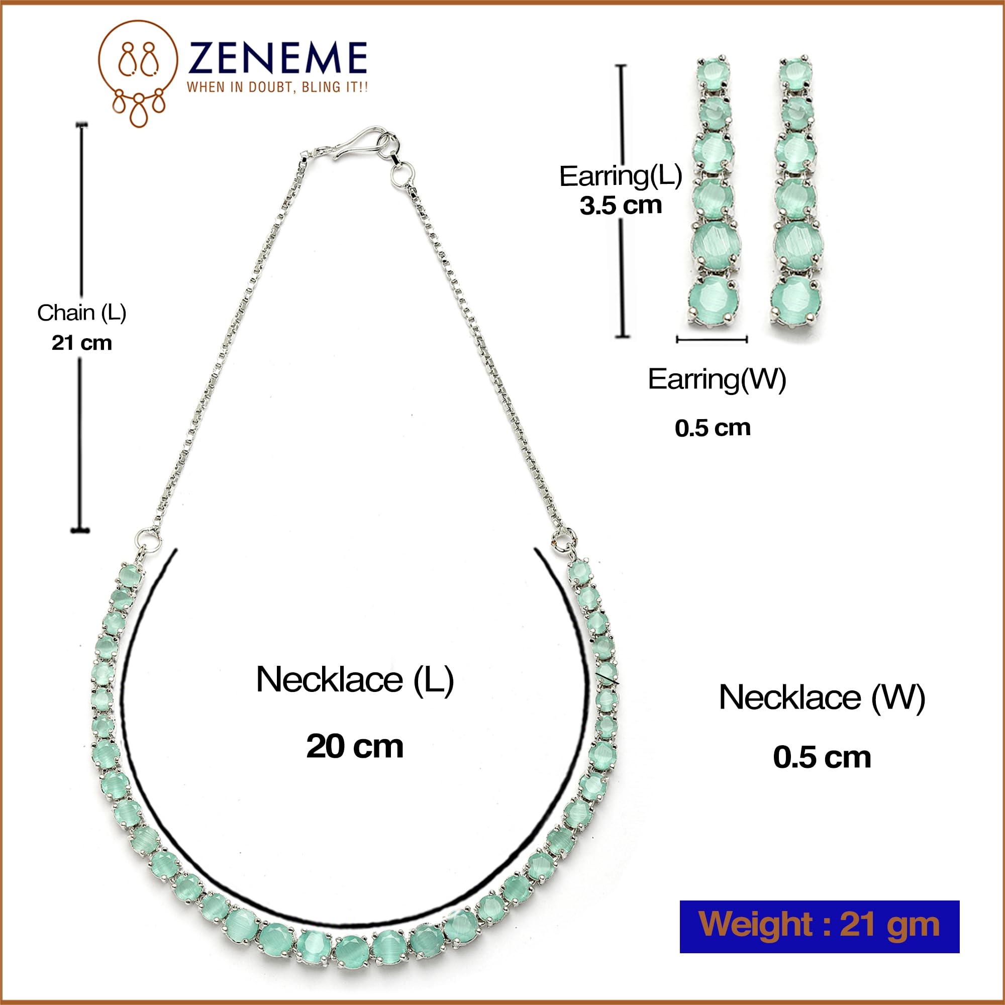 Circle Necklace Set AD Studded Rose Plated Handcrafted Set