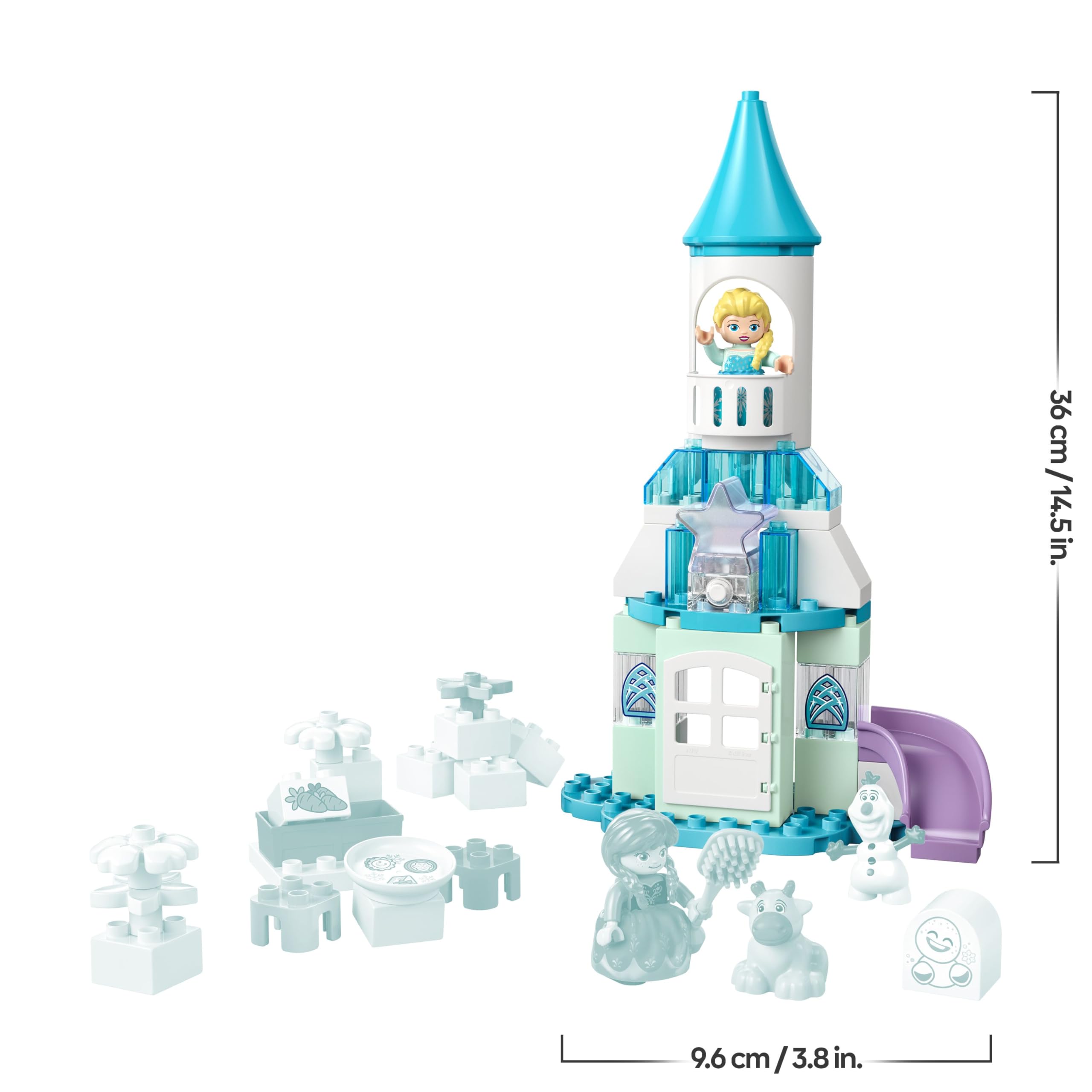 LEGO DUPLO │ Disney La Festa al Castello di Anna ed Elsa Frozen - Gioco Didattico da Costruire con 5 Personaggi tra cui Olaf e Baby Sven - Idea Regalo per Bambine e Bambini da 2 Anni in su - 10455