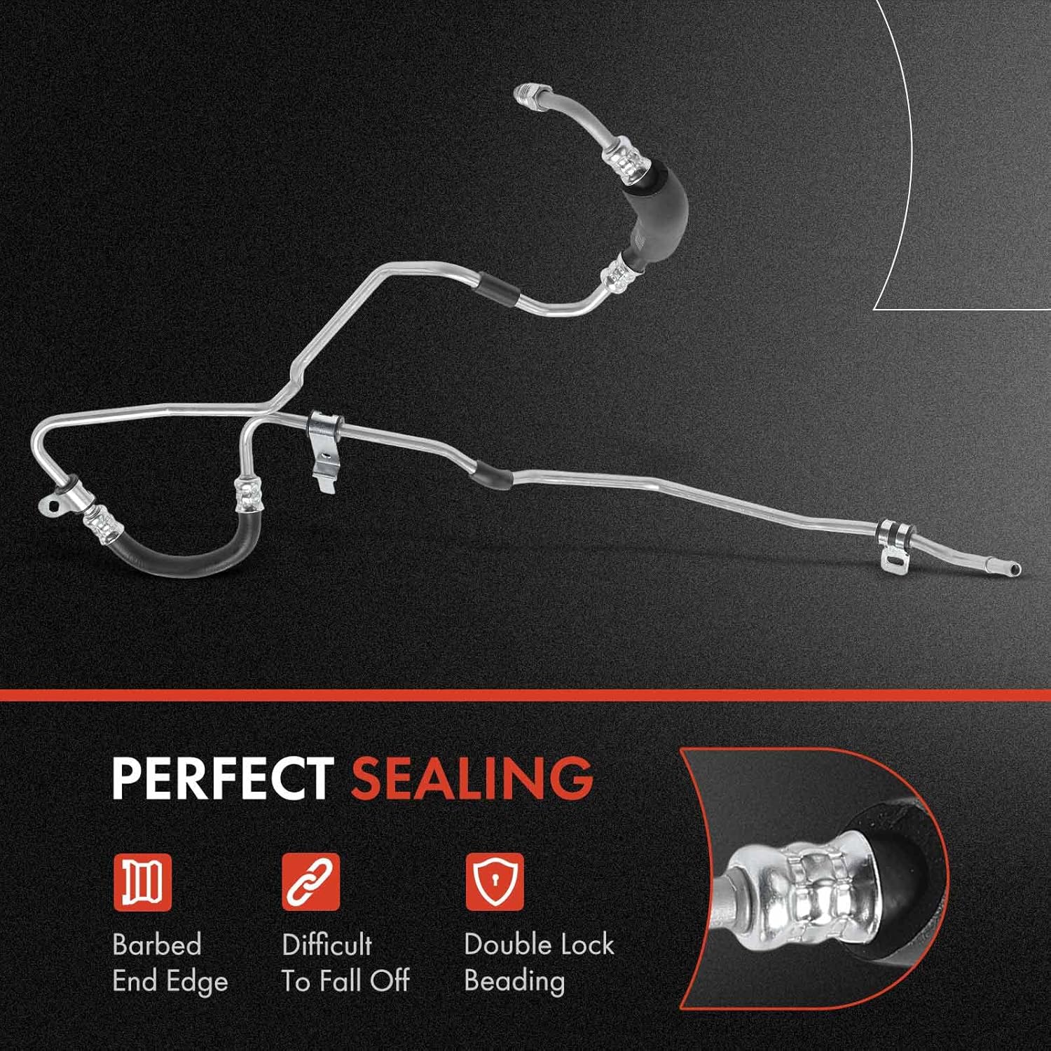 A-Premium Power Steering Return Hose Line Assembly Compatible with Hyundai Santa Fe 2003 2004 2005 2006, 3.5L, From Gear