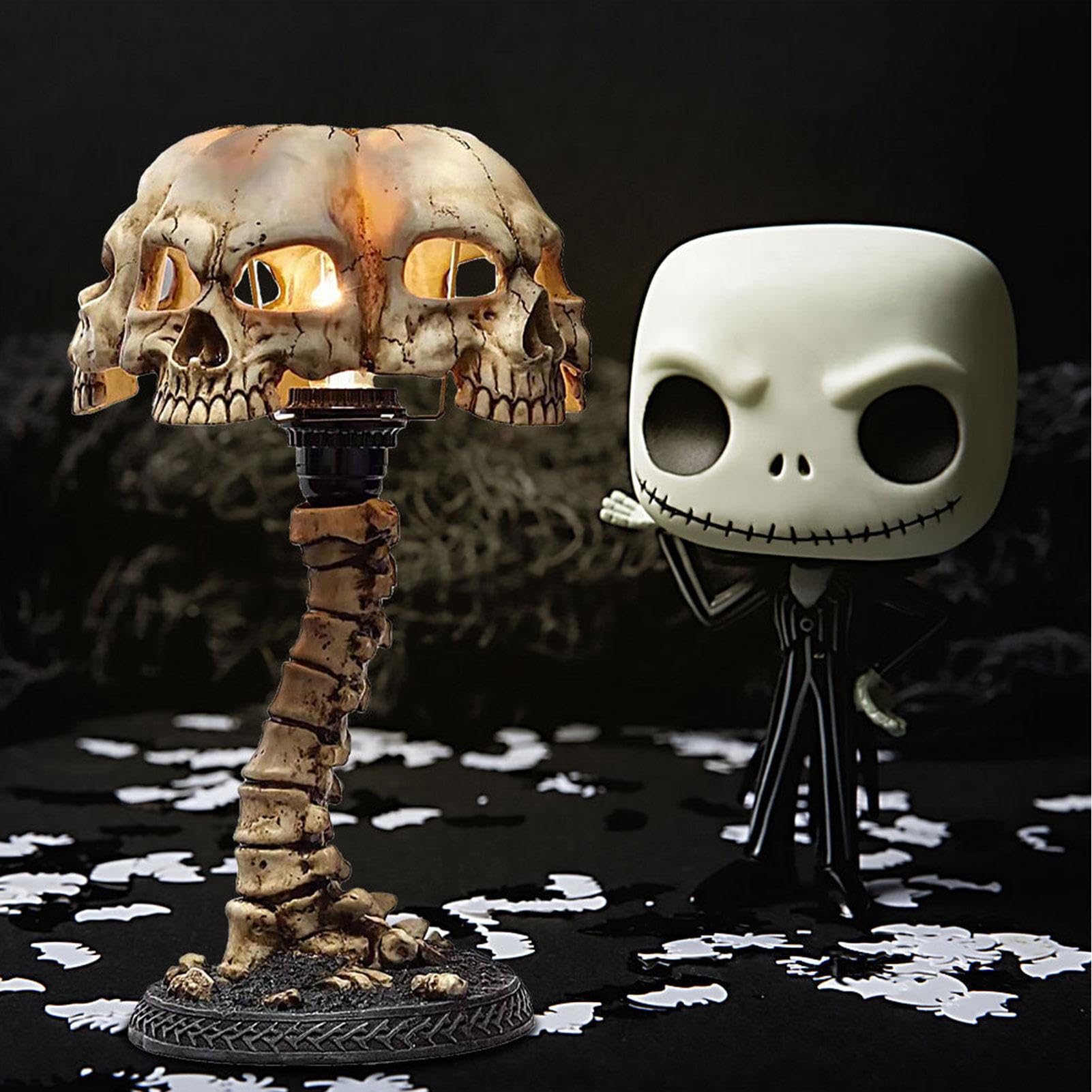Amazon.co.jp: スケルトンスカルライト,4 ヘッドスカルホラーランプ