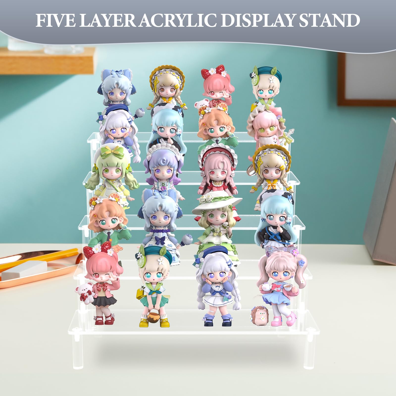 Espositore in Acrilico a 5 Livelli, Trasparente, Per Statuette, Cupcake, Profumo, 30 X 32 25 Cm
