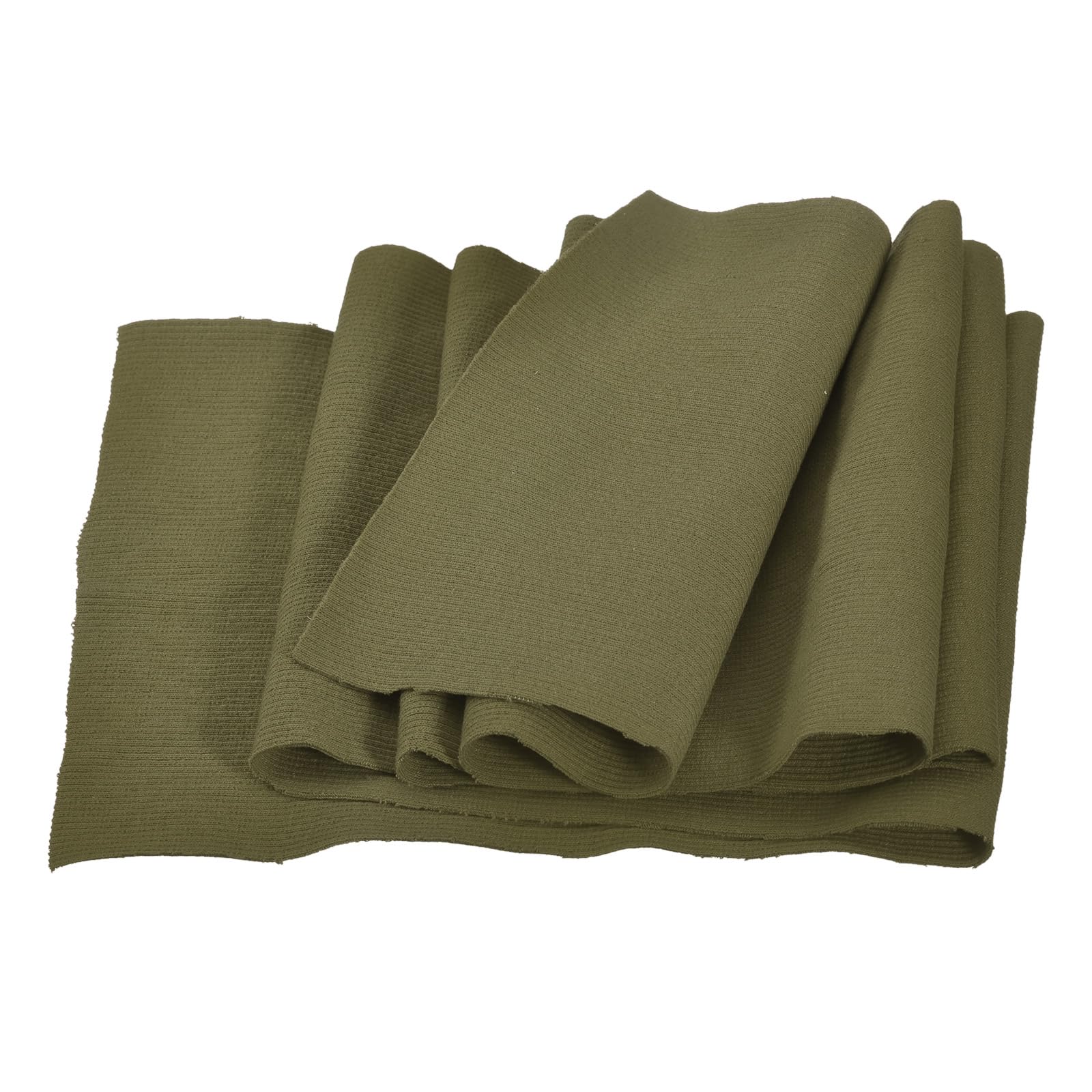 MECCANIXITY 39" Elastic Cuffs Ribbed Trims Cotton Fabric Knit Rib Stretch Tape Cuff Sleeve Waistband for Sewing, 8" Wide Army Green