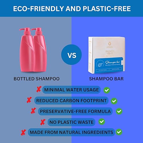 Miniatura 5 de Barra de champú de agua de arroz para el crecimiento del cabello con aceite de coco, barra sólida para fortalecer y engrosar el cabello,