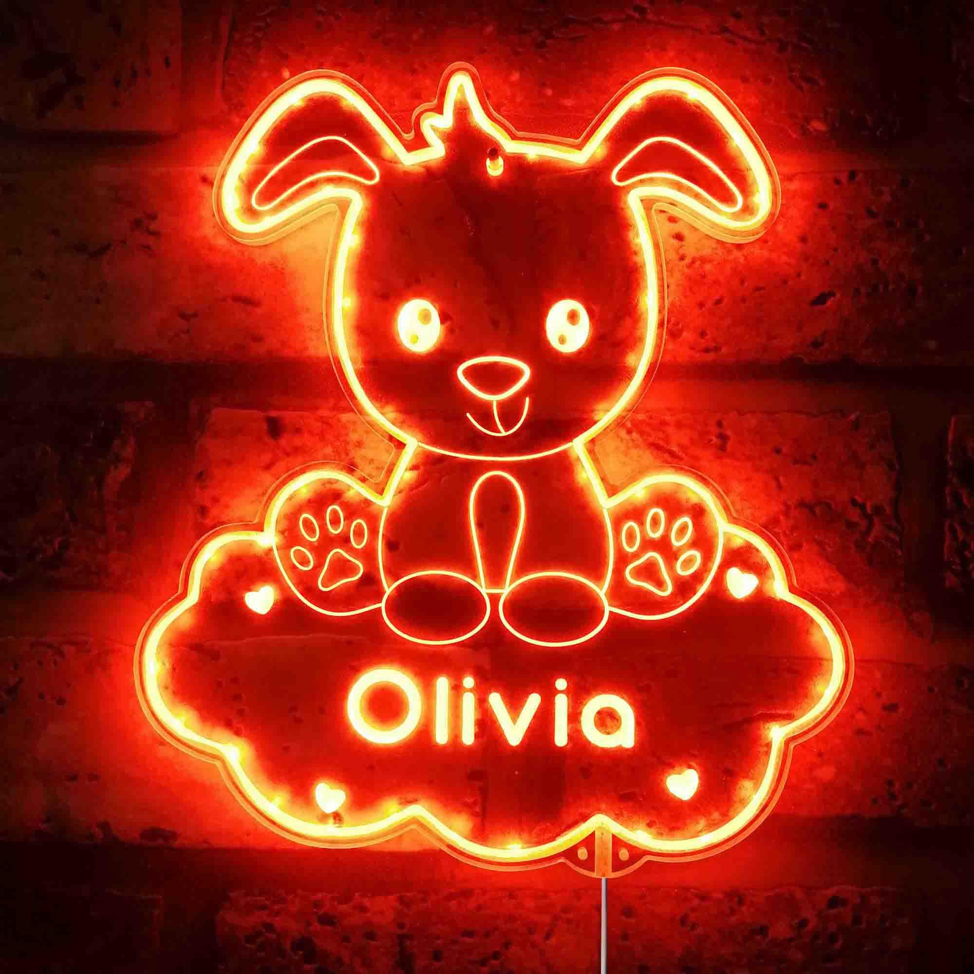 ADVPRO Name Personalized Dog RGB Dynamic Glam LED Sign - Cut-to-Edge Shape - Smart 3D Wall Decoration - Multicolor Dynamic Lighting - st06s22-fnd-p0001-tm