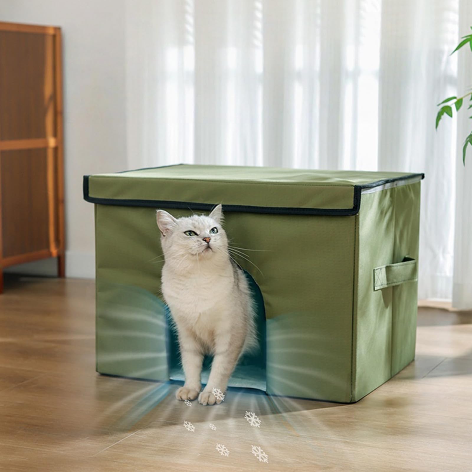 Casa de refrigeración para mascotas, para gatos, sala de enfriamiento aislada, con aire acondicionado, para gatos y perros, para interiores y exteriores, refugio para gatos