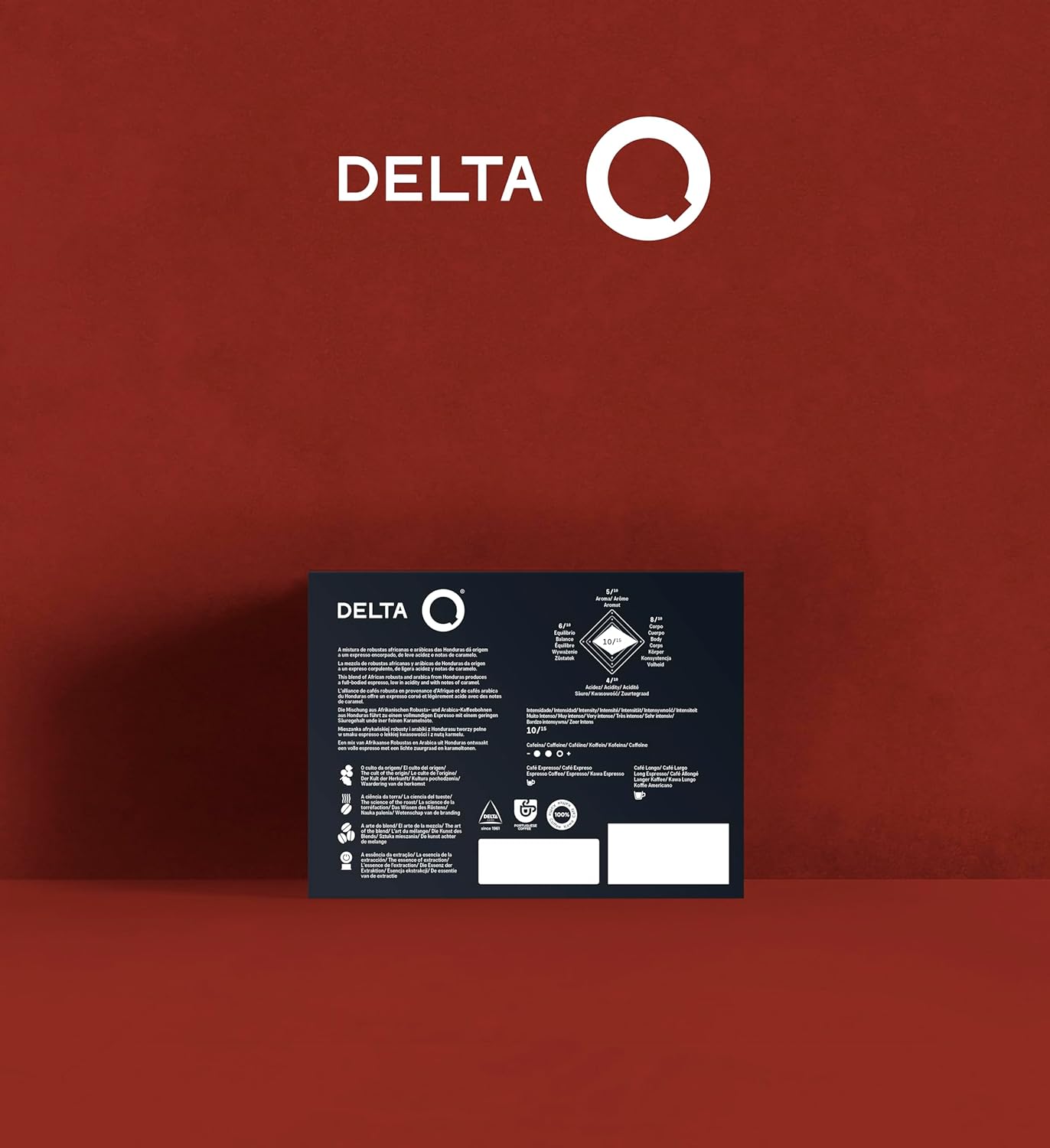 Delta Q Espresso Pods for Delta Q machines, Qalidus - Intensity 10, Notes of Caramel, XL Pack - 40 Capsules
