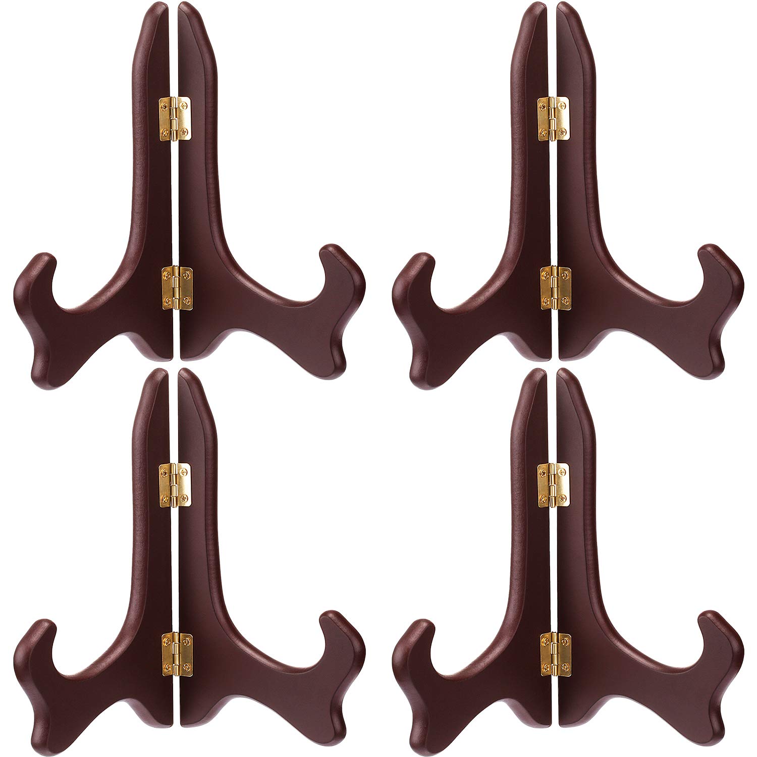 Tatuo 4 Pezzi Display Stand In Legno Cavalletto Supporto Piastra (Rosso, 5 Pollici)-image