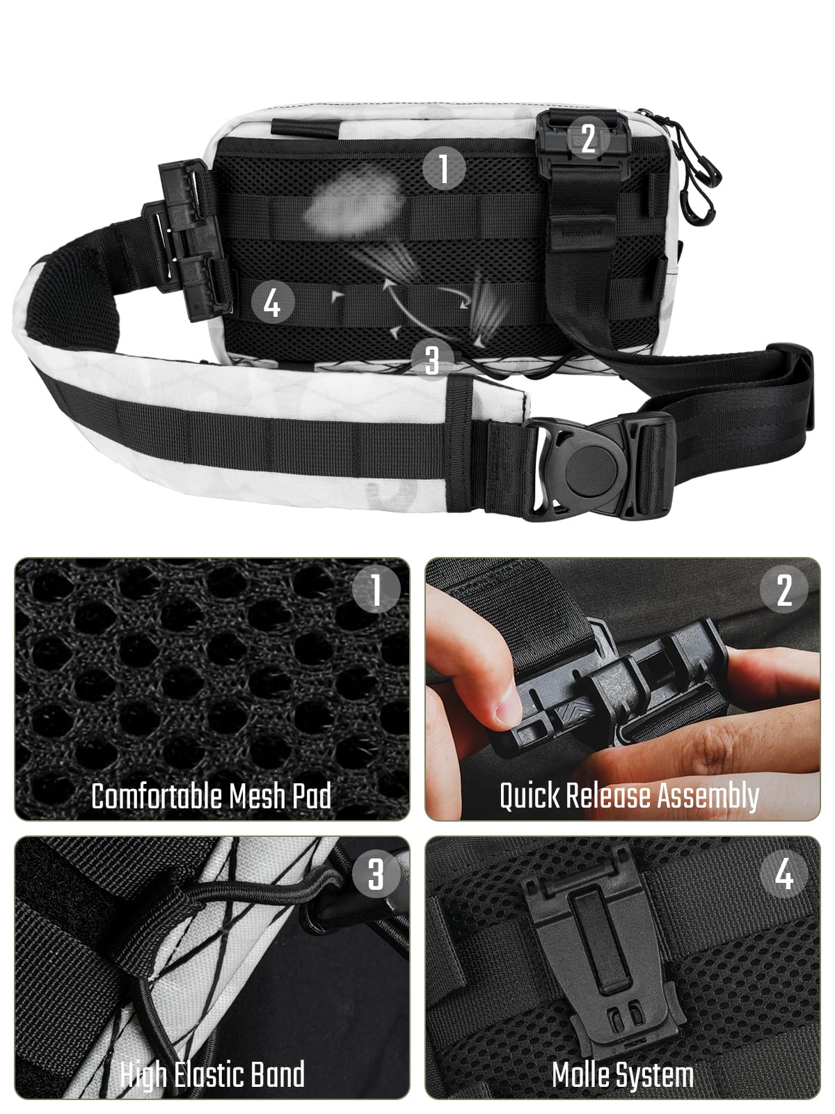 TACTICAL_GEEK Cache L3 Crossbody Shoulder Bag, Multipurpose Sling Bag Waist Bag with Adjustable Shoulder Strap - Image 4