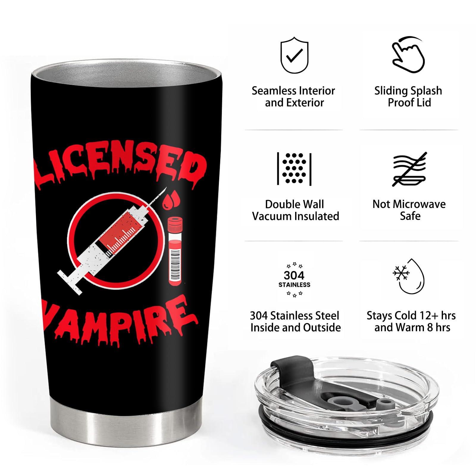 Phlebotomy Gifts, Phlebotomist Graduation Gifts, Nurses Week Day Gifts, 20oz Stainless Steel Tumbler with Lid Straw