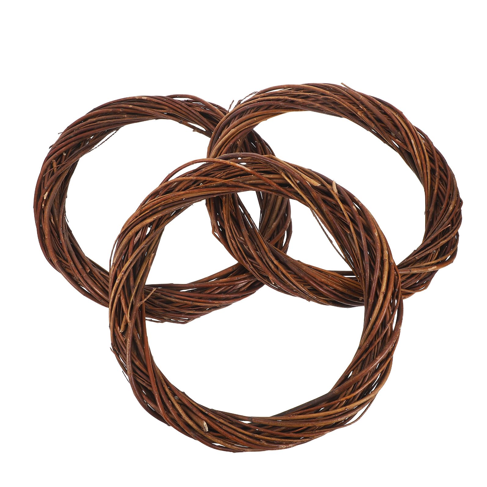 3 Stück 3 Stück Handgefertigte Rattan Weinrebenkränze 30cm Runde Selbstgemacht Bastelkränze aus Natürlichen Zweigen Weihnachts und Hochzeitsdekoration