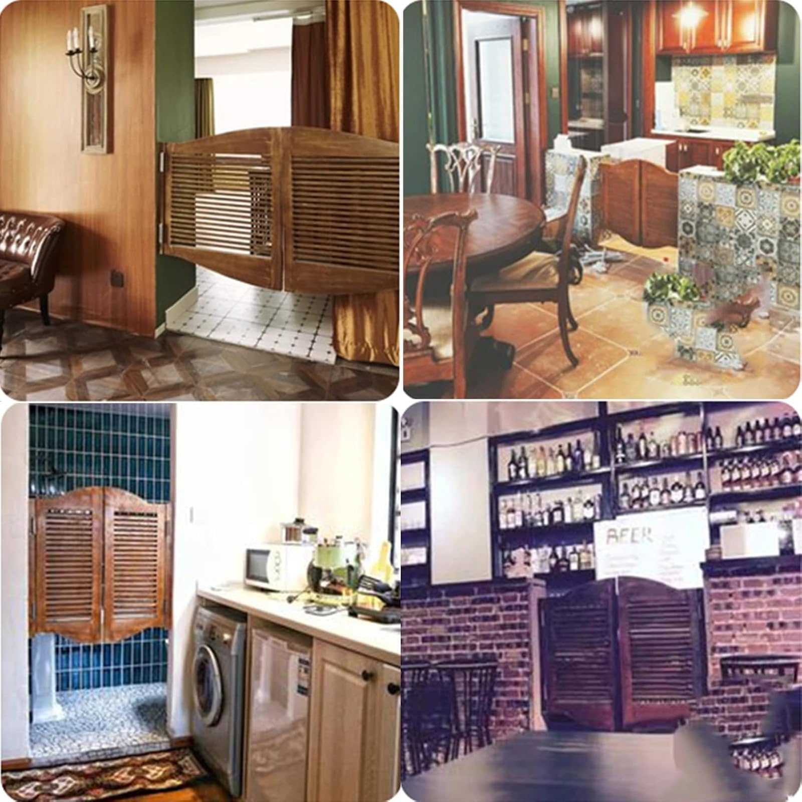 Portes battantes en Bois pour Salon, Porte battante à volet, Demi-Porte battante en Bois Massif, pour décoration de Meubles, Couloir, Cuisine, Bar, cloison d'entrée