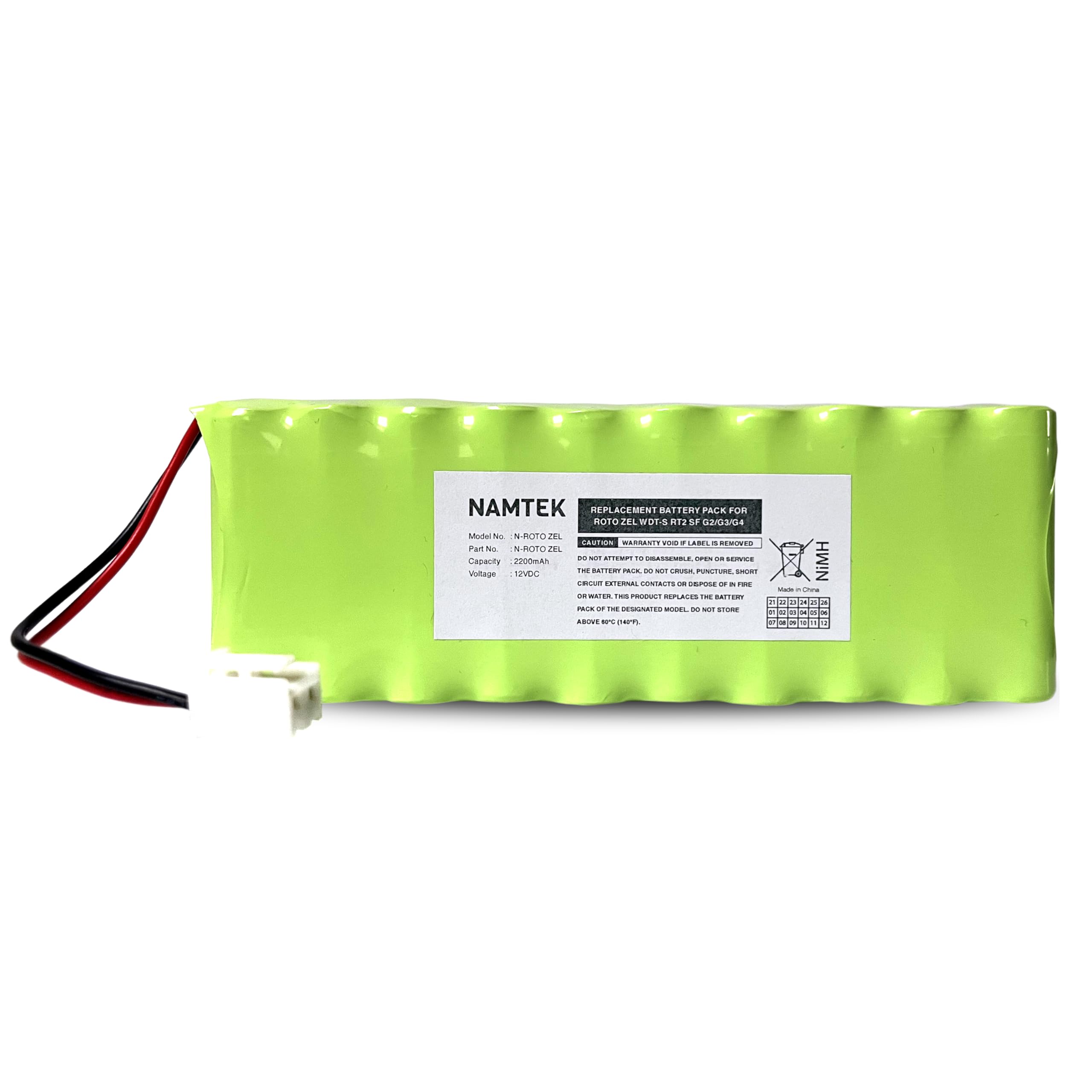 Ersatzakku für Roto ZEL WDT-S RT2-SF G2/G3/G4 12V, 2200 mAh - Akku-Pack Kompatibel Roto-Tronic Dachfenster WDT SF, Außenrolladen ZRO SF, Außenmarkise ZMA SF